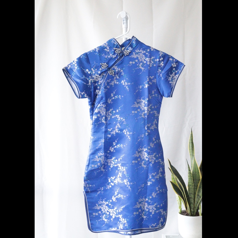 ROYAL BLUE EMBROIDERED DRESS ✨